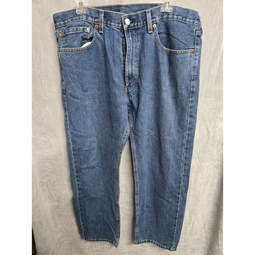 Levis 505 Regular Fit Straight Leg Blue Denim Jeans Mens 38x29 Medium Wash‎